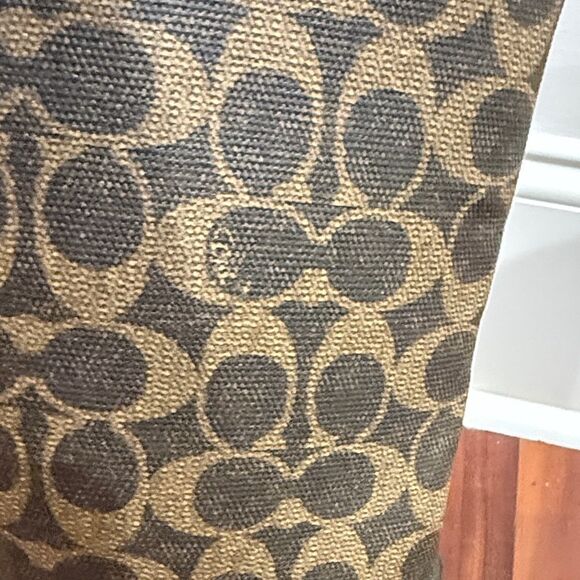 Coach Tristee Signature Lace Up Stylish Green and Dark Brown Rain Boots Size 9 - Picture 5 of 7